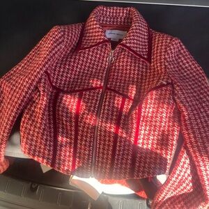 Red Houndstooth Women's Blazer by Zara Woman